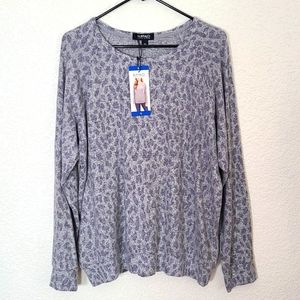 NWT BUFFALO gray and purple cozy top, L